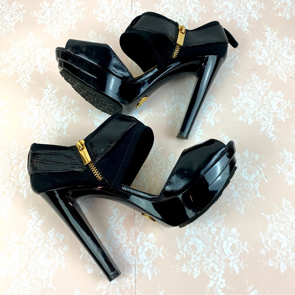 Michael Kors Heels Black Patent Leather Strapy